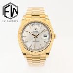 EW Factory Rolex Daydate 40mm 3255 Movement Beige Face Yellow Gold President Band Watch